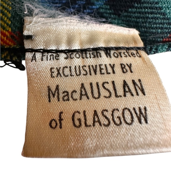 Scottish Wool Tie Necktie Plaid Tartan MacAuslan 3.25"x55" Made in Scotland - Picture 6 of 6